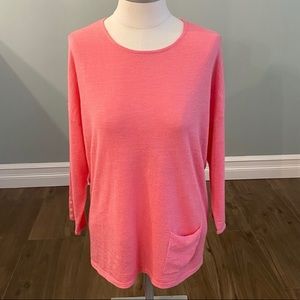 JJILL linen blend sweater - bright pink - size M